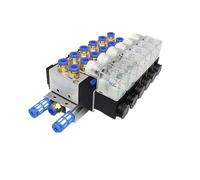 Grupo de válvulas de solenoide neumáticas isla 4V210-08 serie AC110V/220V DC12V/24V bloque con Base de montaje de silenciador(6F 4V210-08,AC220V 6mm tube)