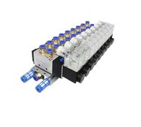 Grupo de válvulas de solenoide neumáticas isla 4V210-08 serie AC110V/220V DC12V/24V bloque con Base de montaje de silenciador(9F 4V210-08,DC24V 6mm tube)