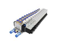 Grupo de válvulas de solenoide neumáticas isla 4V210-08 serie AC110V/220V DC12V/24V bloque con Base de montaje de silenciador(12F 4V210-08,AC220V 8mm tube)