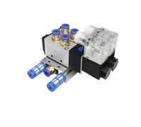 Grupo de válvulas de solenoide neumáticas isla 4V210-08 serie AC110V/220V DC12V/24V bloque con Base de montaje de silenciador(2F 4V210-08,DC12V 6mm tube)