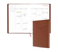 Grupo Erik: Agenda 2025 en italiano - Agenda semanal 2025 A4, agenda para citas, intervalos de 30 minutos y espacio de notas, tapa blanda marrón, planificador semanal, anual y mensual