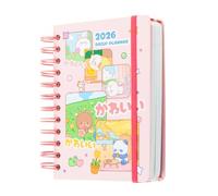 Grupo Erik Agenda 2026 Dia por Pagina Kawaii - Agenda diaria Anual pequeña - Incluye Pegatinas, Marcapáginas e Ilustraciones (11,4x16 cm)