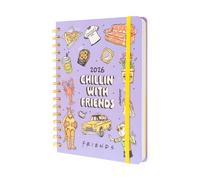 Grupo Erik Agenda 2026 Semana Vista A5 Friends - Agenda semanal Anual Con Anillas - Incluye Pegatinas, Marcapáginas, Ilustraciones y Planificador mensual