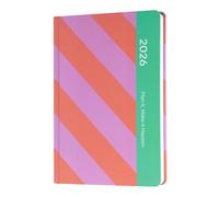 Grupo Erik Agenda 2026 Semana Vista Vertical A5 - Agenda semanal Anual Con Pegatinas, Marcapáginas y páginas de Alto Gramaje (Dic. 2025 a Dic. 2026), Rosa y Rojo