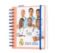 Grupo Erik Agenda Escolar 2025-2026 Día por Página Real Madrid - Agenda Colegio Niños para Primaria : Curso 2025 2026 | Con Ilustraciones futbol, Pegatinas y Anillas