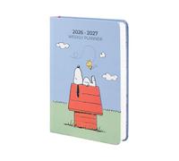 Grupo Erik Agenda Snoopy 2026 2027 pequeña - Agenda escolar 2026 2027 Semana Vista de Bolsillo (Tamaño: A6) para Universidad - Tapa blanda, Ilustraciones y Pegatinas │ 17 MESES