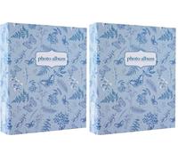 Grupo Erik Álbum de fotos grande, botánica azul, 304 bolsillos, 13 x 20 cm, libro de recuerdos, regalos familiares de menos de 15 libras, regalos para mujeres y hombres (Paquete de 2)