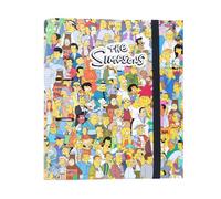 Grupo Erik Archivador 2 anillas Simpsons - Carpeta anillas A4 escolar con Tapa Dura y banda elástica | Material escolar y papeleria Vuelta al Cole