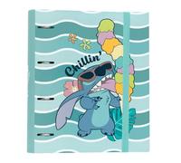 Grupo Erik Archivador 4 anillas Disney Stitch - Carpeta anillas A4 escolar con Tapa Dura y banda elástica | Material escolar y papeleria Vuelta al Cole, Para Niños y niñas