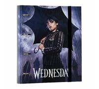 Grupo Erik Archivador 4 anillas Miércoles Addams - Carpeta A4 anillas tapa dura | Material escolar y papeleria Vuelta al Cole