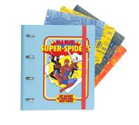 Grupo Erik Archivador 4 Anillas Spiderman A4 - Carpeta Anillas A4 con Separadores de Tapa Dura y Banda Elastica | Carpetas Archivadoras para Niños y Niñas