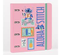 Grupo Erik Archivador 4 Anillas Stitch A4 - Carpeta Anillas A4 con Separadores de Tapa Dura y Banda Elastica | Carpetas Archivadoras para Niños y Niñas, Stitch Regalos