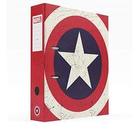 Grupo Erik Archivador con compresor Marvel Capitán América - Archivador 2 anillas - Carpeta con varilla compresora - Archivador de palanca / Archivador A4 - Carpeta anillas - Archivador anillas