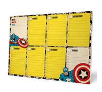 Grupo Erik Bloc planificador semanal Marvel El Capitán America-Planificador semanal A4 sin fecha-Calendario sobremesa Marvel │ Organizador semanal-Calendario semanal-Planner semanal-Licencia oficial