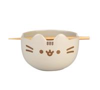 Erik Bol Ramen japonés Gato Pusheen – 900 ml, incluye palillos, apto microondas y lavavajillas