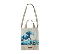 Grupo Erik Bolso tela Hokusai - Tote bag tela Ola Kanagawa con asas cómodas - Bolso shopper 42x34cm / Bolsa de tela - Bolsas reutilizables - Bolsa compra pegable - Accesorios