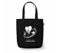 Grupo Erik Bolso tela BT21 - Tote bag - Bolsa compra pegable - Bolso Tata/Bolsa tela - Tote bag tela - Accesorios BT21 - Producto con licencia oficial, Tata Negro, Talla única