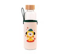 Grupo Erik Botella agua cristal BT21 Chimmy - Botella cristal 500ml : Botella agua niños | Botella termica 500ml - Botellas de agua con funda protectora
