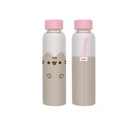 Grupo Erik Botella agua cristal niña Pusheen - Water bottle Kawaii 500ml | funda protectora, tapón hérmetico, Sin PVC ni BPA