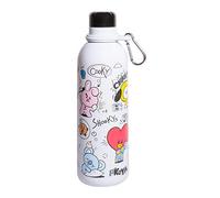 Botella agua niños BT21 - Botella agua acero inoxidable Termica para Colegio 500 ml | Water bottle con Asa, Tapón Hermético y Aislamiento Doble pared Frio/Calor | Regalos Merchandising Oficial