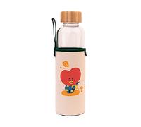 botella agua cristal resistente BT21 Tata - termica 500ml - reutilizable sin BPA - agua niña