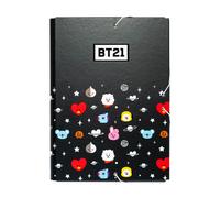 Grupo Erik BT21 Carpeta Escolar A4 | Carpeta Solapas para Niños y Niñas, Material escolar, Tapa Dura con Gomas, Merchandising Oficial