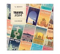 Grupo Erik Calendario 2024 pared Travel - Calendario pared 2024 - Planificador mensual 30x30 cm - Calendario ciudades 2024