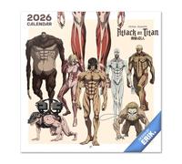Grupo Erik Calendario 2026 pared Attack on Titan - Almanaque pared 2026 : Planificador mensual Con espacio para Anotar, Ilustraciones y Fácil de colgar (30x30cm)