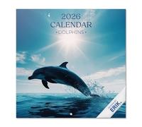 Grupo Erik Calendario 2026 pared Delfines - Almanaque pared 2026 : Planificador mensual Con espacio para Anotar, Ilustraciones y Fácil de colgar (30x30cm)