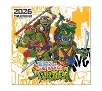 Grupo Erik Calendario 2026 pared Tortugas Ninja - Almanaque pared 2026 : Planificador mensual Con espacio para Anotar, Ilustraciones y Fácil de colgar (30x30cm)