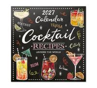 Grupo Erik Calendario 2027 Pared Cocktails - Almanaque 16 Meses 30x30cm | Planificador Mensual, 12 Ilustraciones en Sobre Protector