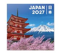 Grupo Erik Calendario 2027 Pared Japón - Almanaque 16 Meses 30x30cm | Planificador Mensual, 12 Ilustraciones en Sobre Protector