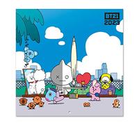 Grupo Erik, Calendario BT21 2023, Calendario 2023 pared con certificado FSC, Calendario mensual, 30x30 cm, Producto con licencia oficial, CP23039