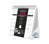 Grupo Erik Calendario sobremesa 2026 Español - Almanaque de mesa 2026 Con espacio para Anotar, Vista Mensual global, Fases lunares y Base resistente (19,5 x 16,5cm) : Material de Oficina
