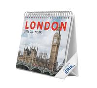 Grupo Erik Calendario sobremesa 2026 Londres - Almanaque de mesa 2026 Con espacio para Anotar, Vista Mensual global, Ilustraciones y Base resistente (19,5 x 16,5cm)
