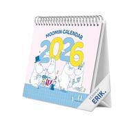 Grupo Erik Calendario sobremesa 2026 Moomin - Almanaque de mesa 2026 Con espacio para Anotar, Vista Mensual global, Ilustraciones y Base resistente (19,5 x 16,5cm)