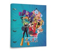 Grupo Erik Archivador 4 anillas One Piece - Carpeta anillas A4 escolar con Tapa Dura y banda elástica | Material escolar y papeleria Vuelta al Cole, Para Niños y niñas