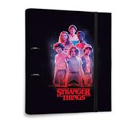 Grupo Erik Carpeta 2 anillas troquelada premium Stranger Things - Archivador A4 - Carpeta anillas tapa dura, 2 anillas Stranger Things, A4, Vuelta al cole material escolar, C2AT0041