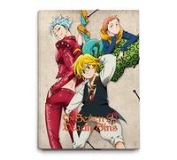 Grupo Erik Carpeta solapas Premium The Seven Deadly Sins - Carpeta clasificadora escolar/Carpeta portafolios - Carpeta clasificadora cartón - Carpeta gomas A4 - Vuelta al cole material escolar