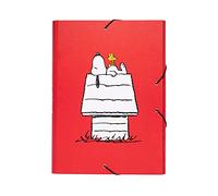 Grupo Erik Carpeta Escolar A4 Snoopy - Carpeta Solapas de Tapa Dura con Gomas | Snoopy Regalos Carpetas Archivadoras para Niños y Niñas