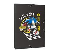 Grupo Erik Carpeta solapas premium Sonic - Carpeta A4 - Carpeta clasificadora escolar/Carpeta portafolios - Carpeta clasificadora cartón - Carpeta gomas A4 - Vuelta al cole material escolar