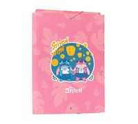 Carpeta solapas premium Disney Stitch - Carpeta A4 - Carpeta clasificadora escolar/Carpeta portafolios - Carpeta clasificadora cartón - Carpeta gomas A4 - Vuelta al cole material escolar