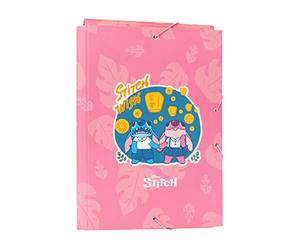 Grupo Erik Carpeta Escolar A4 Stitch - Carpeta solapas Tapa Dura Infantil con gomas | Material escolar para Vuelta al cole, Para Niños y niñas