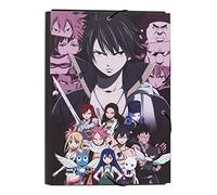 Grupo Erik Carpeta solapas Fairy Tail - Carpeta A4 - Carpeta clasificadora escolar/Carpeta portafolios - Carpeta clasificadora cartón - Carpeta gomas A4 - Vuelta al cole material escolar