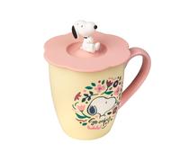 Grupo Erik Ceramic Mug with Lid - Snoopy Gifts for Dog Lovers 12.3 oz - 350 ml