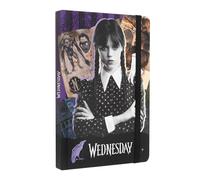 Grupo Erik Cuaderno A5 hojas blancas Miercoles Addams - Journaling notebook | Bloc de notas- Cuadernos tapa dura con marcapáginas, 192 págs