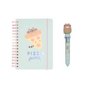 Grupo Erik Cuaderno A5 Pusheen - Cuaderno punteado - Bloc de notas niña + Boligrafo multicolor Pusheen - Boligrafo 10 colores en 1, Papeleria niña - Vuelta al cole material escolar