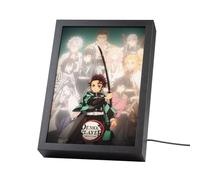 Grupo Erik Cuadro Demon Slayer Manga - Marco Anime Merchandising Luz Led, Cuadros Decoracion Dormitorios|Lampara Escritorio - Anime Merch Oficial : 3 Tonos de Luz y 5 Niveles de Brillo, 20x28cm