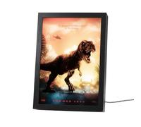 Grupo Erik Cuadro Jurassic Park - Marco Jurassic World Rebirth, Decoracion habitacion con LUZ LED | Lampara escritorio - Regalo Merchandising Oficial : 3 Tonos Luz y 5 Niveles Brillo, 20x28cm