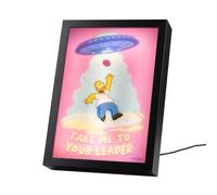 Grupo Erik Cuadro Los Simpsons - Marco Simpsons Regalo Luz Led, Cuadros Decoracion Dormitorios|Lampara Escritorio - Regalo Merchandising Oficial : 3 Tonos de Luz y 5 Niveles de Brillo, 20x28cm